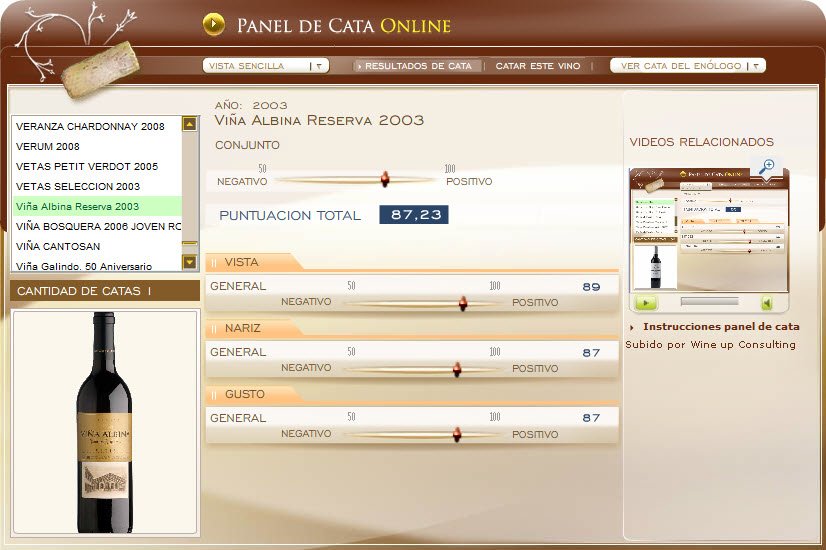 viña albina reserva CATA D.O.C. RIOJA - VIÑA ALBINA RESERVA 2003 - 87.23 PUNTOS