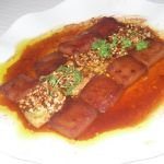 El plato cocinado con melon