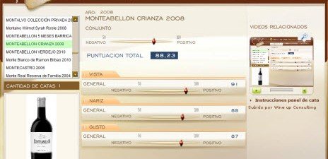 MONTEABELLON CRIANZA 2008 - 88.23 PUNTOS EN WWW.ECATAS.COM POR JOAQUIN PARRA WINE UP