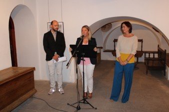 Elías López Montero, Inmaculada Jiménez (alcaldesa de Tomelloso) y Maria Victoria Bolos, miembro del jurado y responsable de cultura del Ayto. de Tomelloso