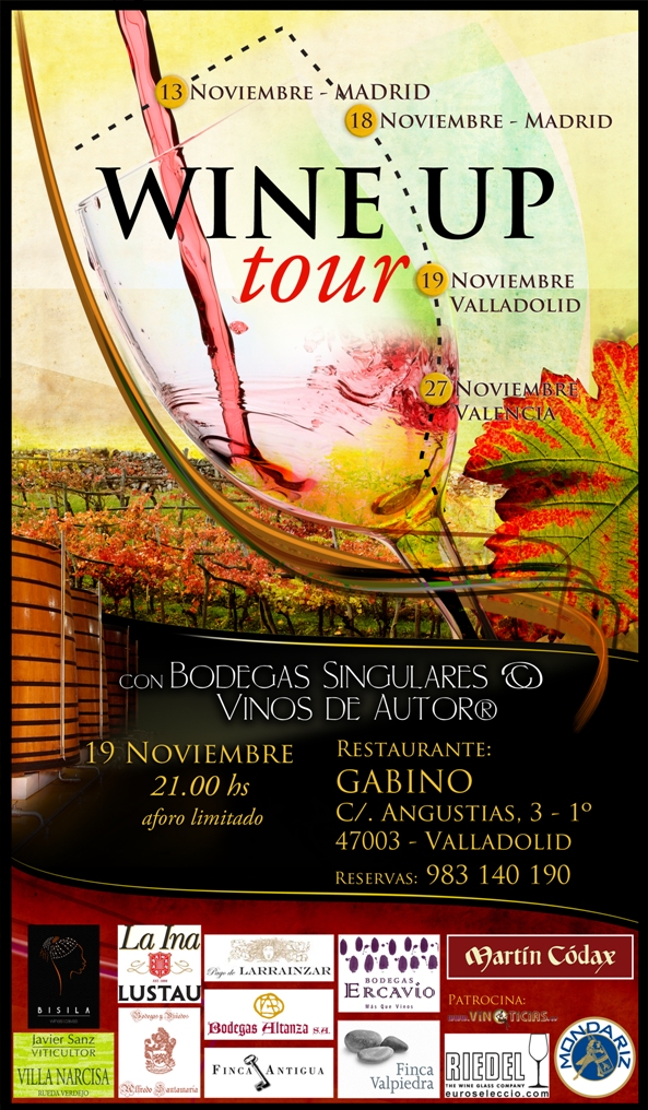 Cartel del evento en Restaurante Gabino de Valladolid