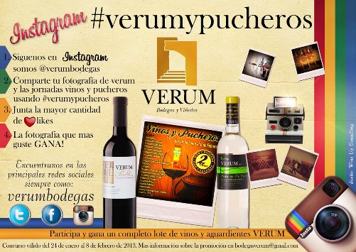cartel #verumypucheros promocionando las jornadas de vinos y pucheros en Tomelloso